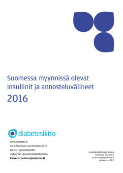 Insuliinit ja annosteluvälineet katseluversio 2016