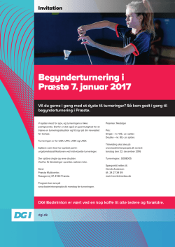 Begynderturnering i Præstø 7. januar 2017
