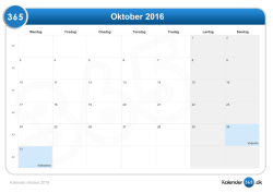 Kalender oktober 2016