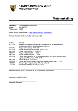 Møteinnkalling - Stokke kommune