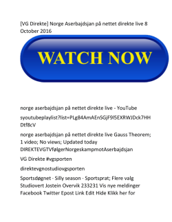 [VG Direkte] Norge Aserbajdsjan på nettet direkte live 8 October