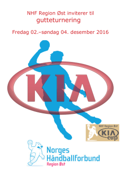 Invitasjon til KIA CUP 2016