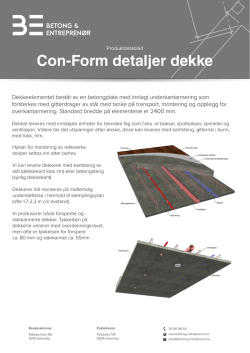 Con-Form detaljer dekke