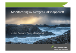 Steinsvik Aqua AS: Monitorering av oksygen i lakseoppdrett