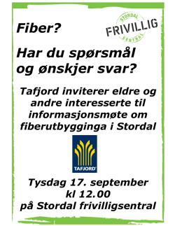 informasjonsmøte om fiberutbygginga i Stordal