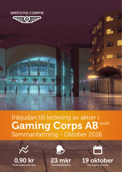 Gaming Corps AB