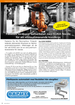 Fastems fördjupar samarbetet med KUKA Nordic