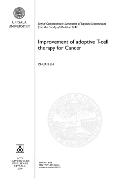 Improvement of adoptive T-cell therapy for Cancer