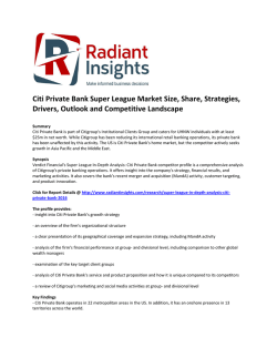 Citi Private Bank Super League Market Size, Share, Emerging Opportunities, Strategies, Drivers, Outlook and Competitive Landscape