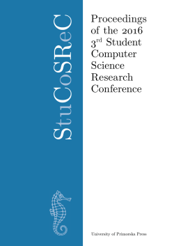 StuCoSReC. Proceedings of the 2016 3rd Student Computer