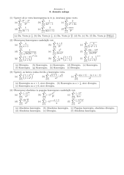 Predmet: Analiza 1