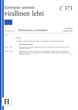 (EKR) rahoitetuista toimista varainhoitovuodelta 2015