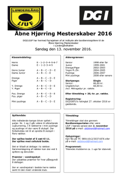 Åbne Hjørring Mesterskaber 2016