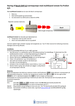 Styring af Bosch EHP 6.0 varmepumpe med multiGuard