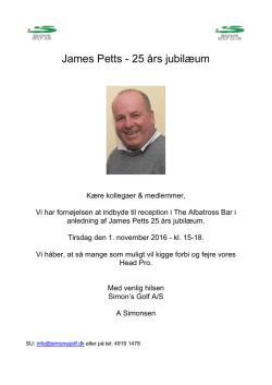 James Petts - 25 års jubilæum
