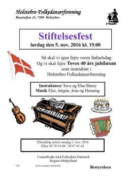 Stiftelsesfest - Holstebro Folkedanserforening