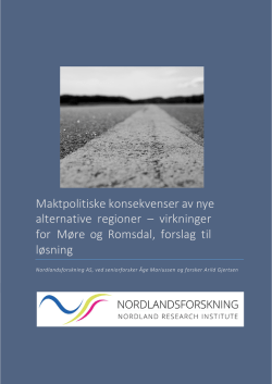 Regionreform Møre og Romsdal, rapport frå Nordlandsforskning