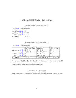 OPPGAVESETT MAT111-H16 UKE 41 Oppgaver til seminaret 14/10