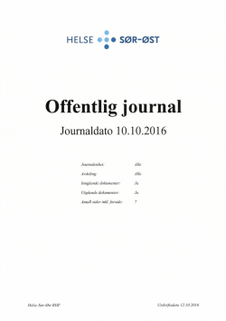 Offentlig journal 10102016 - Helse Sør-Øst
