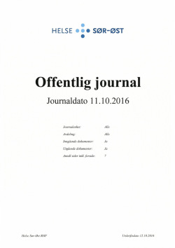 Offentlig journal 11102016 - Helse Sør-Øst