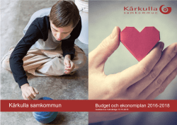 Budget och ekonomiplan 2016-2018