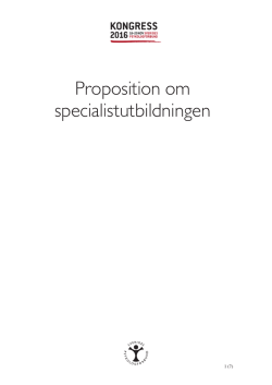 Proposition om specialistutbildningen