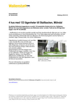 4 hus med 133 lägenheter till Stallbacken, Mölndal