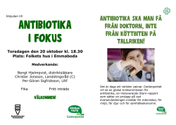 antibiotika i fokus - Centerpartiet i Emmaboda kommun
