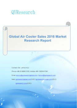 Global Air Cooler Sales 2016 Market Research Report