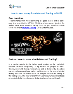 Muhurat Trading by TradeIndia Research