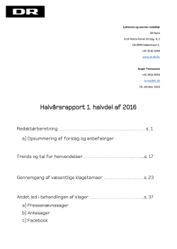 Halvårsrapport 1. halvdel af 2016