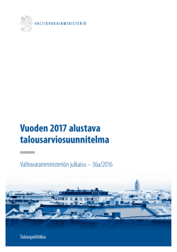 Vuoden 2017 alustava talousarviosuunnitelma