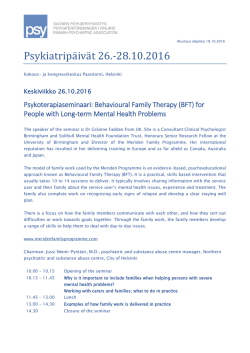 Ohjelma 18102016  - Suomen Psykiatriyhdistys