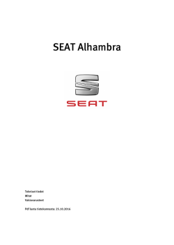 SEAT Alhambra tekniset tiedot, mitat ja varusteet