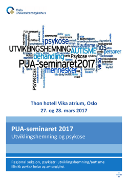 PUA-seminaret 2017 - Oslo universitetssykehus