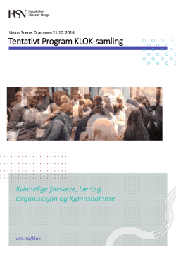 Tentativt Program KLOK-samling 21. oktober 2016