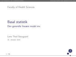 Basal statistik - Den generelle lineære model mv.