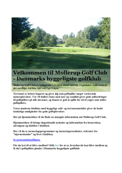 Velkommen til Mollerup Golf Club
