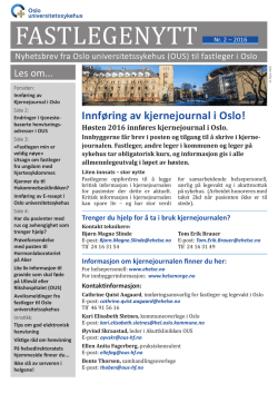 fastlegenytt - Oslo universitetssykehus