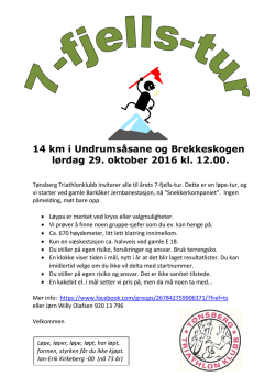 14 km i Undrumsåsane og Brekkeskogen lørdag 29. oktober 2016 kl