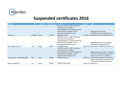 Suspended certificates 2016