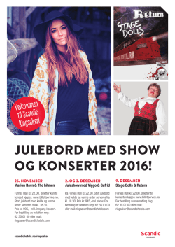 julebord med show og konserter 2016!