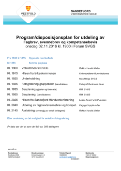 Program/disposisjonsplan for utdeling av Fagbrev, svennebrev og
