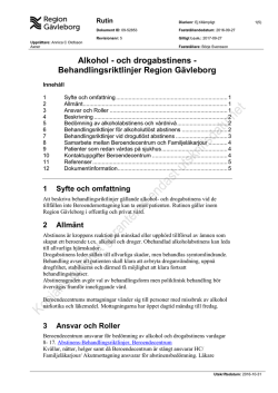 Alkohol - och drogabstinens - Behandlingsriktlinjer Region Gävleborg