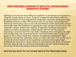 Ideas from Brian Linnekens to settle on a knowledgeable Bankruptcy Attorney