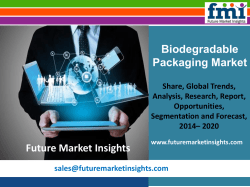Biodegradable Packaging Market Growth, Trends and Value Chain 2014-2020 by FMI