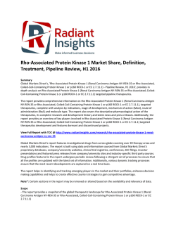Rho-Associated Protein Kinase 1 Market Share, Size, Definition, Treatment, Symptoms, Pipeline Review, H1 2016