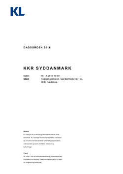 Dagsorden til møde i KKR Syddanmark den 18. november 2016