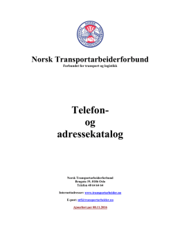 Forbundets telefonkatalog - Norsk Transportarbeiderforbund