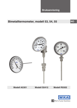 Bimetalltermometer, modell 53, 54, 55